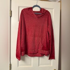 Womens Free People Lightweight Hooded Long Sleeve Pullover - Red